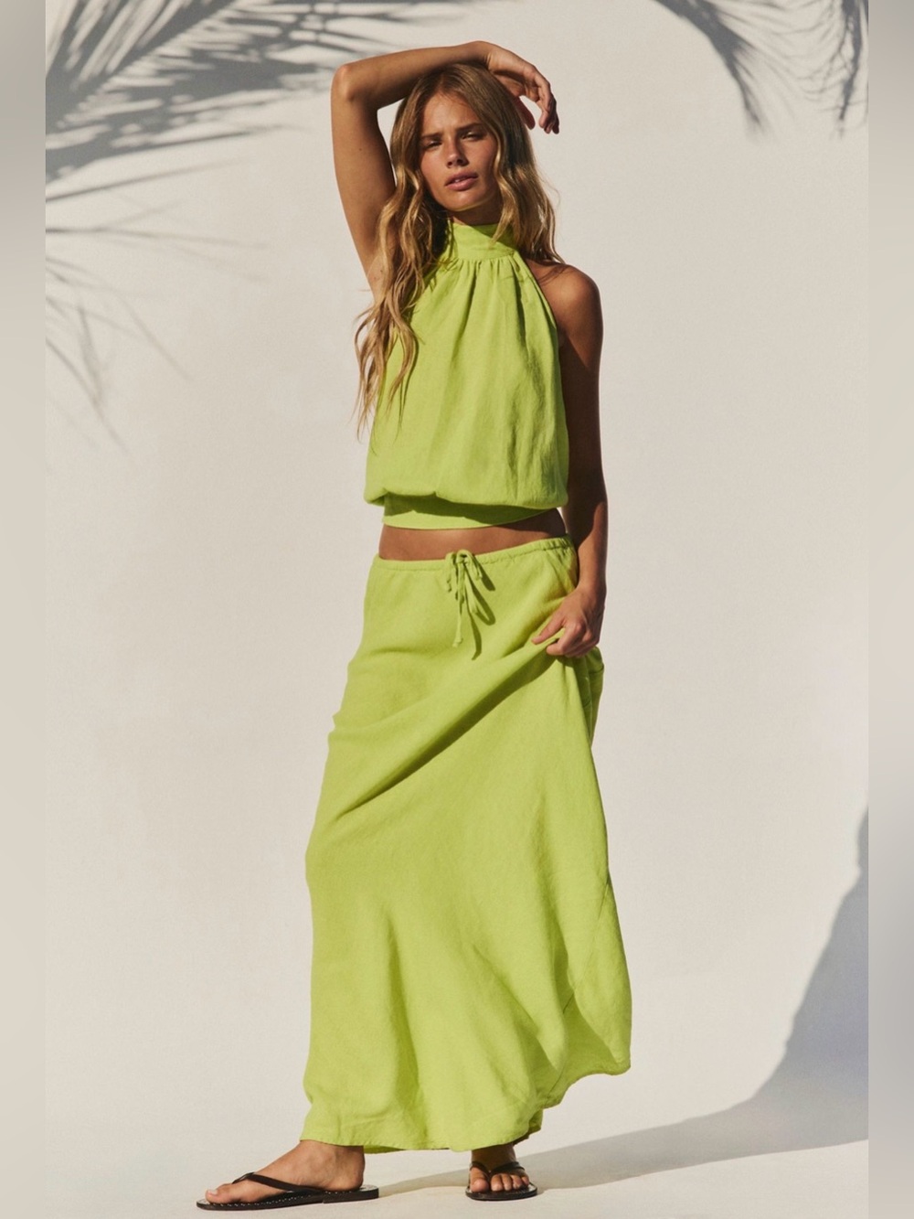 Sandshell Linen Kayla Convertible Maxi Skirt